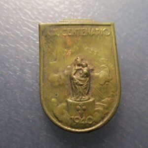 MEDALLA RELIGIOSA CON SOLAPA VIRGEN DEL PILAR 1940 XIX CENTENARIO