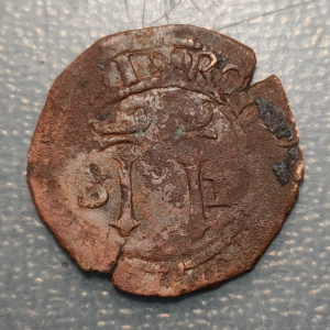 ESPAÑA JUANA Y CARLOS 4 MARAVEDIS S/F (1542) SANTO DOMINGO