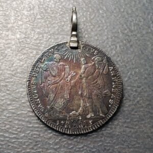 PAPAL STATES PIUS VI PIO VI TESTONE 1785 ANNO XI MOUNTED