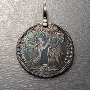 PAPAL STATES PIUS VI PIO VI TESTONE 1785 ANNO XI MOUNTED