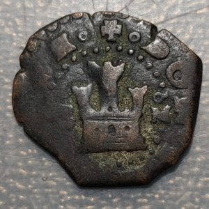 ESPAÑA BURGOS FELIPE II 2 MARAVEDIS S/F (1584-1585)