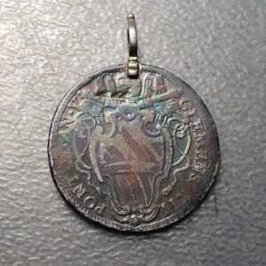 PAPAL STATES CLEMENS XII CLEMENTE XII TESTONE 1735 ANNO V MOUNTED