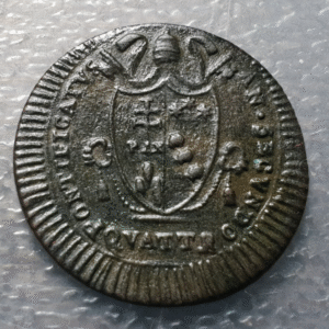 ESTADOS PAPALES PONTIFICIO VATICANO PIO VII QUATTRINO 1802 PONTIFICATVS