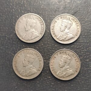 SUDAFRICA SOUTH AFRICA LOTE 4 MONEDAS GEORGE V 3 PENCE (1927-1930-1933-1934)