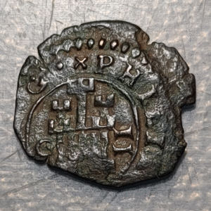 ESPAÑA CUENCA FELIPE III 2 MARAVEDIS 160(2) (2 RECTIFICADO SOBRE UN 7)