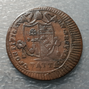 ESTADOS PAPALES PONTIFICIO VATICANO PIO VII QUATTRINO 1802 PONTIFICATV ESC ANCHO