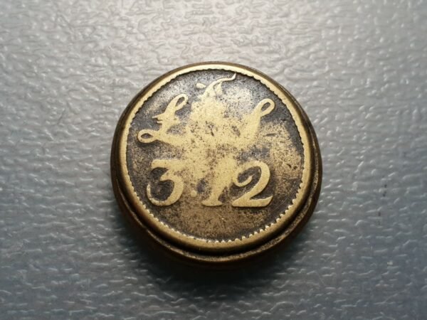 PORTUGAL PONDERAL COIN WEIGHT "DOBRA" 12800 REIS  3.12 - 3 POUNDS TWELVE 27,91 g