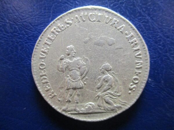 SUECIA KARL XI JETON MEDALLA FICHA DEVOLUCION SCANIA A SUECIA 1658 PLATA 27 mm - Imagen 2
