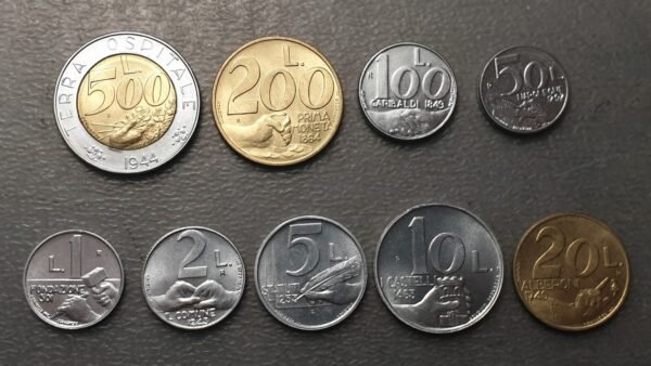 SAN MARINO 1991 SERIE ANUAL MONEDAS  1+2+5+10+20+50+100+200+500 LIRE SC UNC