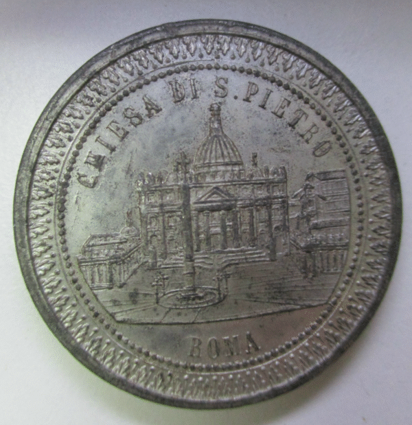 MEDALLA PAPA LEON XIII / IGLESIA DE SAN PEDRO - ROMA - Imagen 2