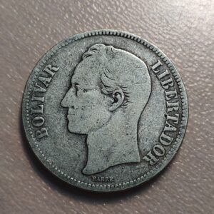 VENEZUELA 5 BOLIVARES 1888 BC+