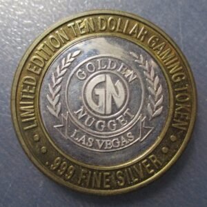 ESTADOS UNIDOS LAS VEGAS TOKEN FICHA CASINO GOLDEN NUGGET CENTRO EN PLATA .999