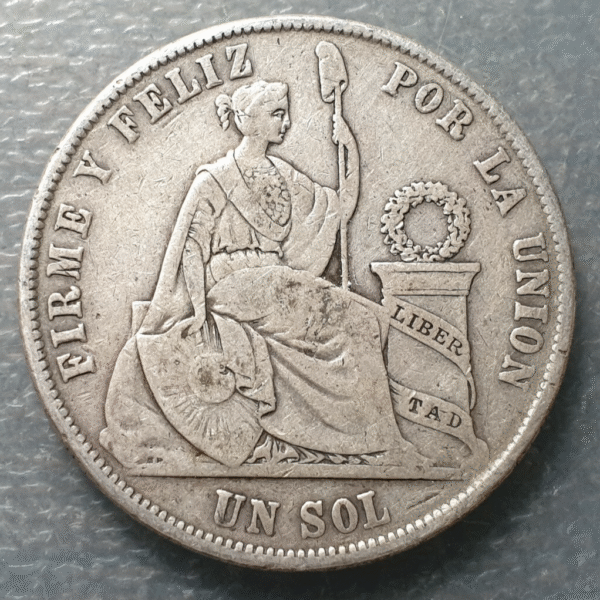 PERU LIMA 1 SOL 1868 YB - Imagen 2