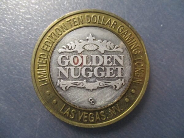 ESTADOS UNIDOS LAS VEGAS TOKEN FICHA CASINO GOLDEN NUGGET CENTRO EN PLATA .999 - Imagen 2