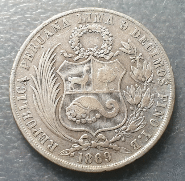 PERU LIMA 1 SOL 1869 YB