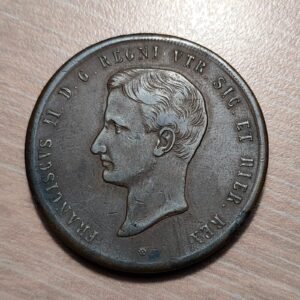 ITALIA DOS SICILIAS NAPOLES NAPOLI FRANCESCO II 10 TORNESI 1859 EBC-