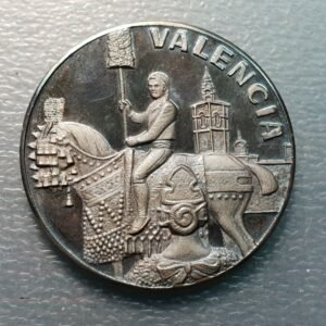 VALENCIA MEDALLA FALLERA MIGUELETE / ESCUDO DE VALENCIA 40 mm PLATA