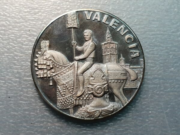 VALENCIA MEDALLA FALLERA MIGUELETE / ESCUDO DE VALENCIA 40 mm PLATA