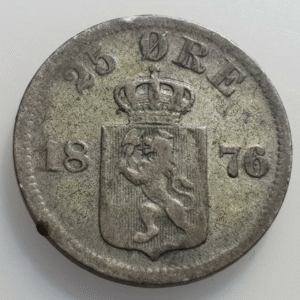 NORUEGA NORWAY 25 ORE 1876 BC/BC+