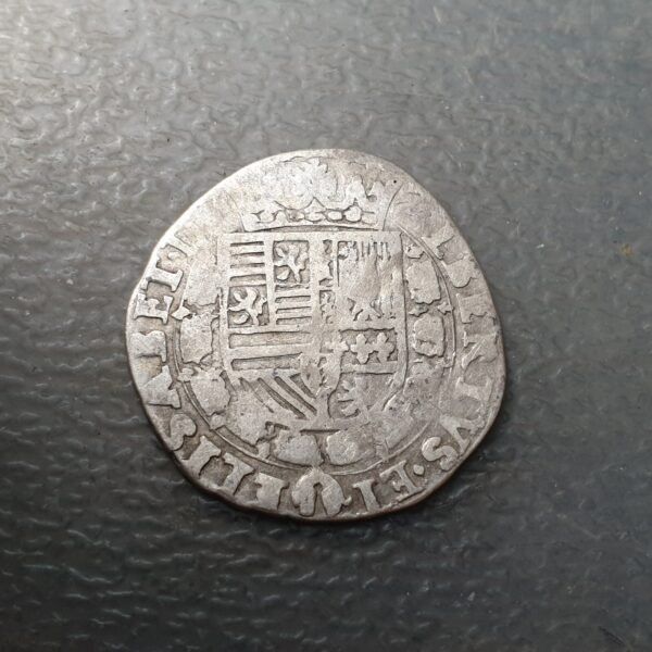 IMPERIO ESPAÑOL PAISES BAJOS AMBERES ALBERTO & ISABEL 1 REAAL 1 REAL S/F 2,79 g - Imagen 2