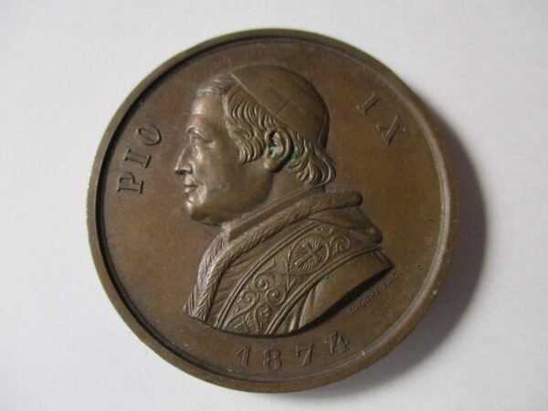 ESTADOS PAPALES VATICANO PONTIFICIO MEDALLA 1874 PAPA PIO IX / SAN BONAVENTURA