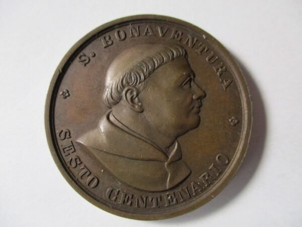 ESTADOS PAPALES VATICANO PONTIFICIO MEDALLA 1874 PAPA PIO IX / SAN BONAVENTURA - Imagen 2