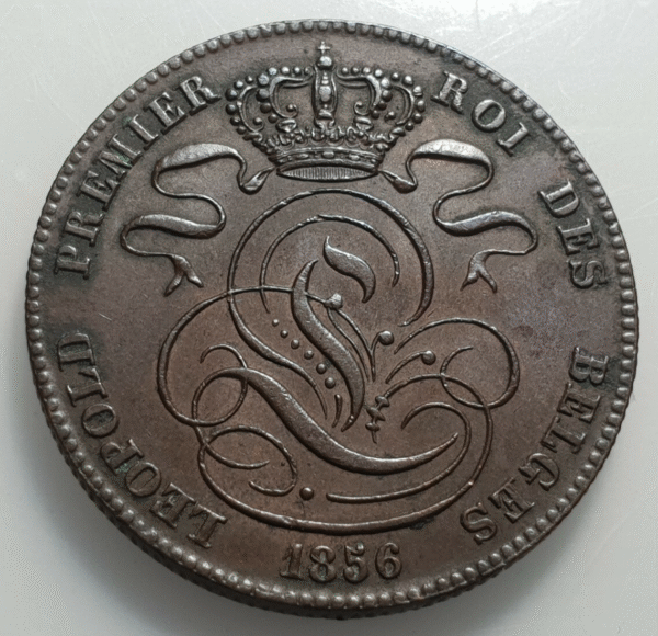 BELGICA BELIGIUM LEOPOLD I 5 CENTIMES 1856 EBC+/SC- - Imagen 2