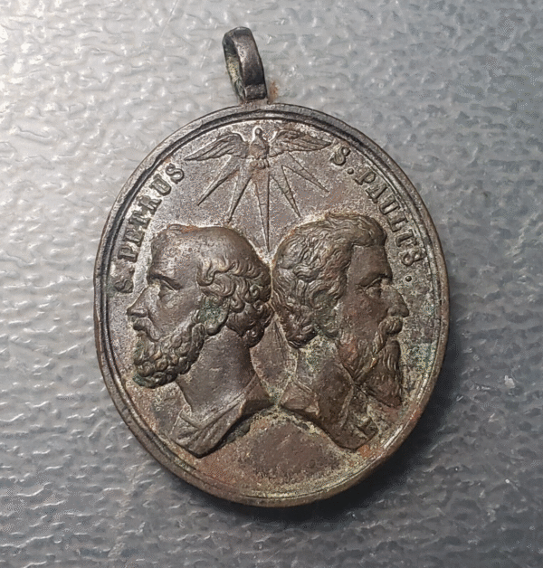 MEDALLA RELIGIOSA VATICANO PAPA PIO IX / SAN PEDRO Y SAN PABLO (1846) 36x27 mm