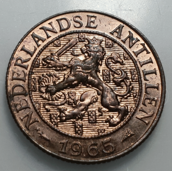 ANTILLAS HOLANDESAS NETHERLANDS ANTILLES 2 1/2 CENT 1965 EBC OXIDACIONES