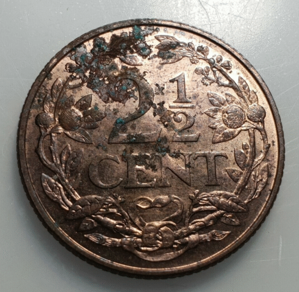 ANTILLAS HOLANDESAS NETHERLANDS ANTILLES 2 1/2 CENT 1965 EBC OXIDACIONES - Imagen 2