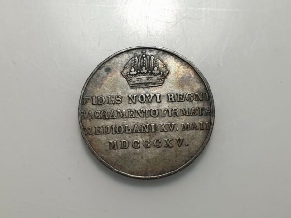 AUSTRIA MILAN LOMBARDO VENETO FRANCESCO I FRANZ MEDALLA INCORONAZIONE 1815 PLATA - Imagen 2