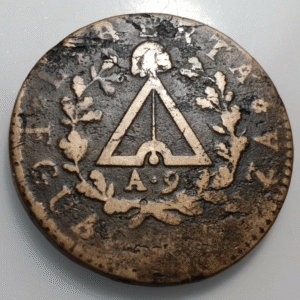 ITALIA FRANCIA REPUBLICA PIAMONTESA REPUBBLICA PIEMONTESE 2 SOLDI AÑO 9 1798-99