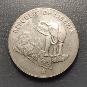 LIBERIA 5 DOLLARS 5 DOLARES 1975