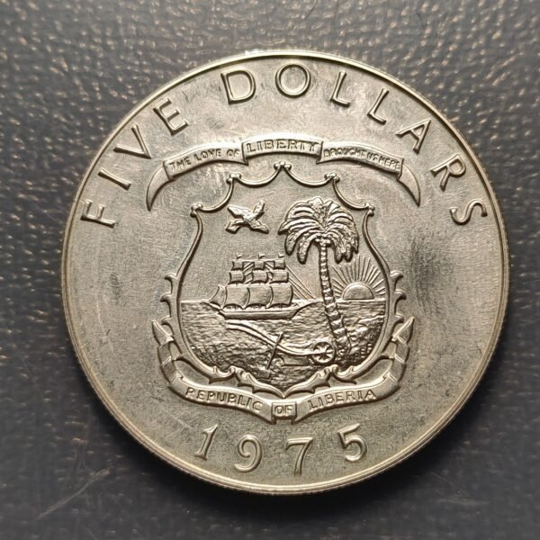 LIBERIA 5 DOLLARS 5 DOLARES 1975 - Imagen 2