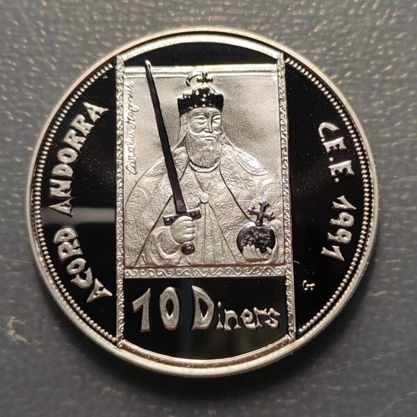 ANDORRA 10 DINERS 1991 CARLO MAGNO PROOF