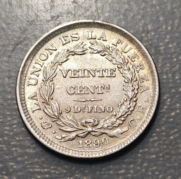 BOLIVIA 20 CENTAVOS 1890 CB HIGH GRADE - Imagen 2