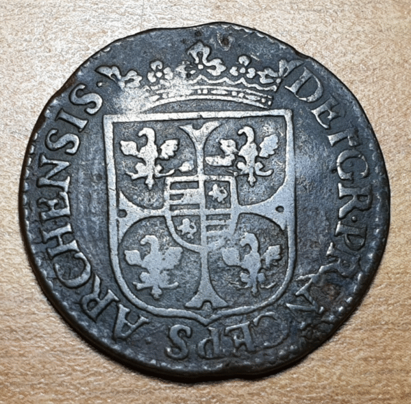 FRANCIA FRANCE ARDENNES PRINCIPADO ARCHES CHARLEVILLE CARLO I GONZAGA LIARD 1613 - Imagen 2