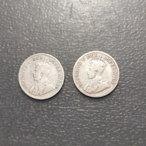 SUDAFRICA SOUTH AFRICA LOTE 2 MONEDAS GEORGE V 3 PENCE 1927-1928