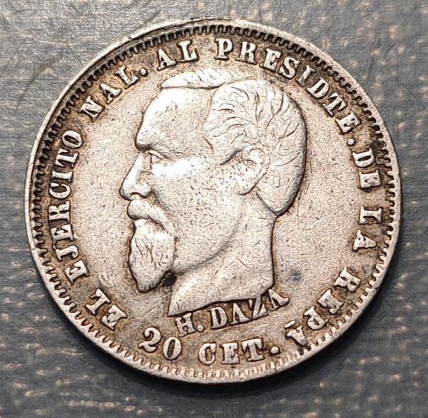 BOLIVIA 20 CENTAVOS 1879 DAZA SCARCE