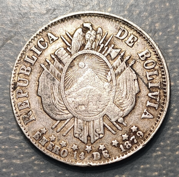 BOLIVIA 20 CENTAVOS 1879 DAZA SCARCE - Imagen 2
