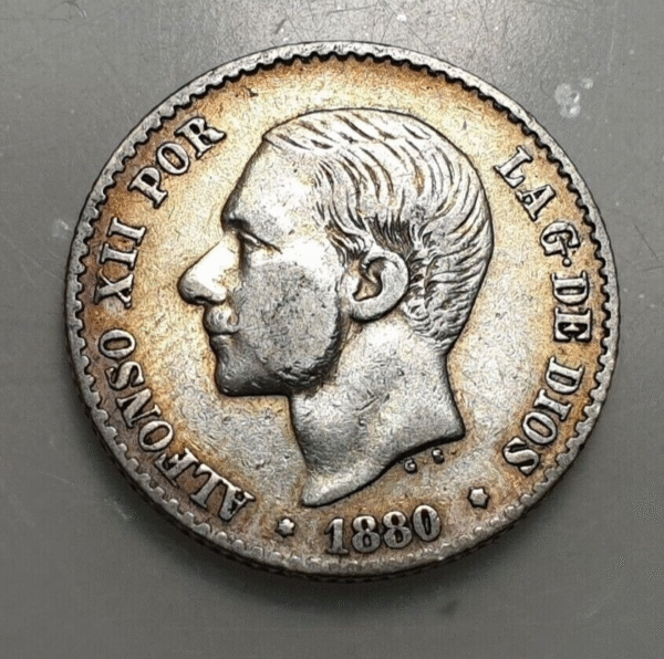 ESPAÑA ALFONSO XII 50 CENTIMOS 1880 MS M MB+/EBC