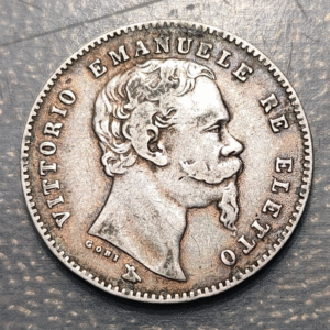 ITALY KINGDOM VITTORIO EMANUELE III FLORENCE 1 LIRA 1860 ELECTED KINGDOM