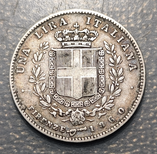 ITALY KINGDOM VITTORIO EMANUELE III FLORENCE 1 LIRA 1860 ELECTED KINGDOM - Imagen 2