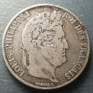 FRANCIA FRANCE LUIS FELIPE I 5 FRANCOS 5 FRANCS 1937 BB STRASBOURG MBC- ESCASA