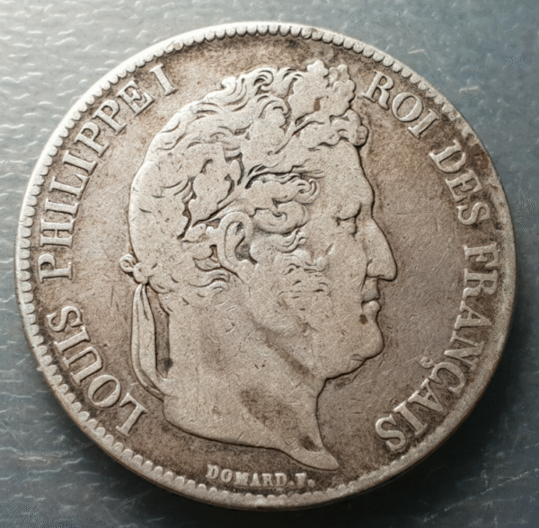 FRANCIA FRANCE LUIS FELIPE I 5 FRANCOS 5 FRANCS 1937 BB STRASBOURG MBC- ESCASA