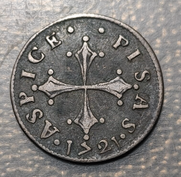 ITALY TUSCANY PISA COSIMO III MEDICI 1/2 GIULIO 1721 "SPECIOSA" - Imagen 2