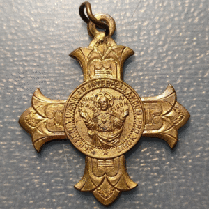 MEDALLA RELIGIOSA VIRGEN MARIA SANTUARIO DE LONDRES METAL BLANCO 20x12mm