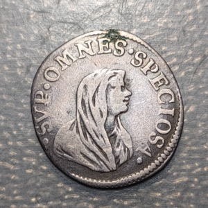 ITALY TUSCANY PISA COSIMO III MEDICI 1/2 GIULIO 1714 "SPECIOSA" EXMOUNT?