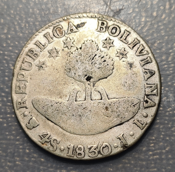 BOLIVIA POTOSI 4 SOLES 1830 JL BC - Imagen 2