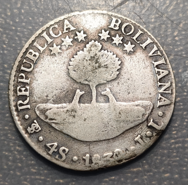 BOLIVIA POTOSI 4 SOLES 1830 IL BC - Imagen 2